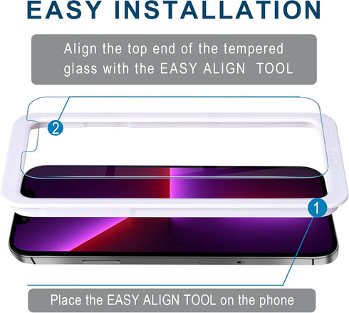 Arae Screen Protector for iPhone 14/iPhone 13/iPhone 13 Pro, HD Tempered Glass Anti Scratch Work with Most Case, 6.1 inch, 3 Pack...