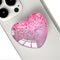 Expandiing Moblile Cell Phone Grip Heart Shape Glass Holder for Smartphones, Cellphone Collapsible Stand? Pink Red...