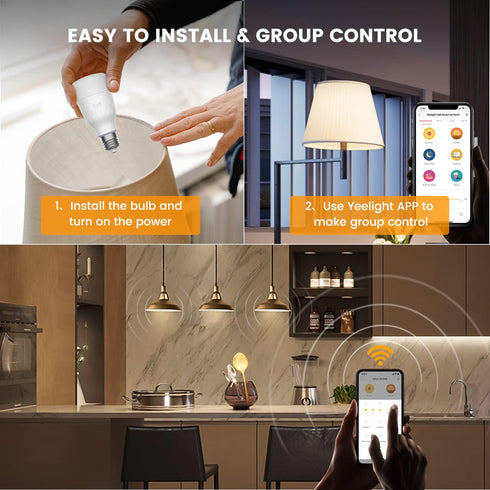 YEELIGHT Alexa Light Bulb W3 Tunable White, WiFi Light Bulbs, Smart Light Bulbs,Works with Google Home&SmartThings, E26 Tunable White...