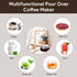 Tissting Wood Neck Pour Over Coffee Maker,400ml Sleeve Coffee Brewer with Permanent Stainless Steel Filter,Glass Coffee Pot for Home Cafe Party...