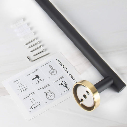 NearMoon Bathroom Towel Bar, Bath Accessories Thicken Stainless Steel Shower Towel Rack for Bathroom, Towel Holder Wall Mounted (1 Pack, Matte Bla...