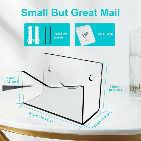 Acrylic Mail Sorter , Smile Mail Holder File Organizer Letter Sorter Holder for Desk or Wall (1PC, Clear)...