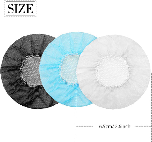 300 Pieces Disposable Headphone Covers Non Woven Sanitary Headphone Ear Covers Black Fabric Headset Covers Ear Pad Covers for Headphones (White, B...