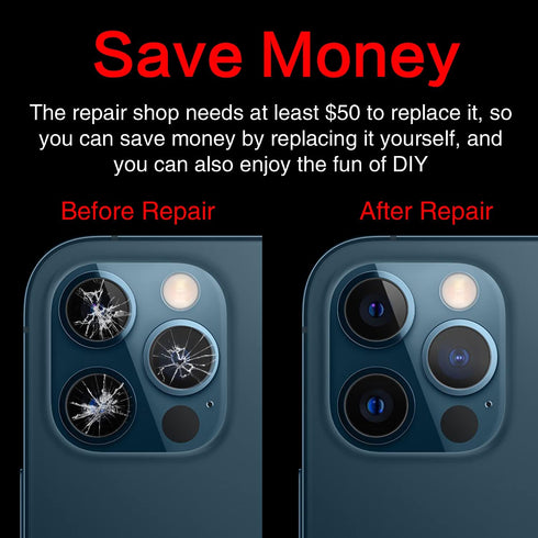 2PCS ASDAWN Back Rear Camera Lens Glass Replacement for iPhone 12 Pro Max 6.7 Inches with Pre-Installed Adhesive, Installation Manual + Repair Too...