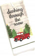 Greenbrier Set of 2 Christmas Dashing Through The Snow Microfiber Kitchen Towels, 15x25 in Red Truck Dishcloths Tea...