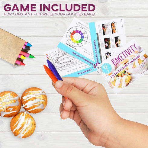 Baketivity Kids Baking DIY Activity Kit - Bake Delicious Confetti Muffins with Pre-Measured Ingredients – Best Gift Idea for Boys and Girls Ages 6...