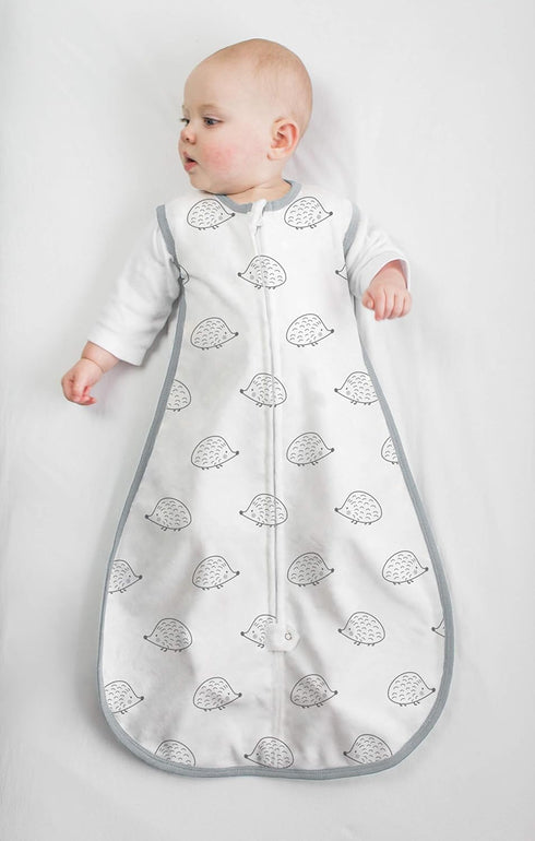 SwaddleDesigns Soft Fleece Sleeping Sack, Hedgehog, Black, Medium, 6-12 Months, Wearable Blanket with 2-Way Zipper...