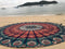 raajsee Round Beach Tapestry Blue Orange Mandala Throw/Boho Hippie Beach Blanket Roundie/Indian Cotton Bohemian Large Round Table Cloth/Yoga Mat M...