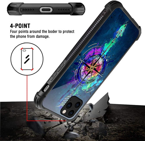 DJSOK Compatible with iPhone 13 Pro Max Case?Design Pattern Back Bumper Anti Scratch Reinforced Corners Soft TPU Caver,Cases for Men Women-Compass...