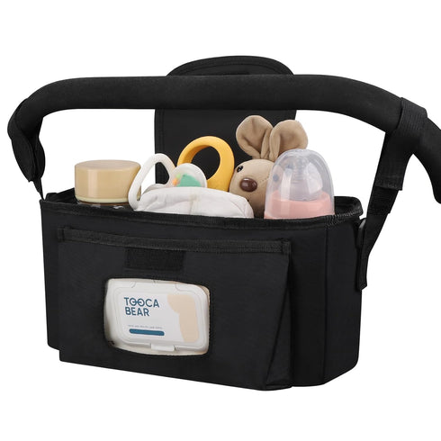 Accmor Universal Stroller Organizer with Insulated Cup Holder and Shoulder Strap, Stroller Caddy Bag Stroller Cup Holder Attachment for Uppababy, ...