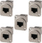 5PCS Panel Mounting RJ45 Cat5/5e/6 8P8C Ethernet LAN Cable Connector Zinc Alloy Housing Double Head Coupler Adapter Female to Female...