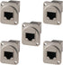 5PCS Panel Mounting RJ45 Cat5/5e/6 8P8C Ethernet LAN Cable Connector Zinc Alloy Housing Double Head Coupler Adapter Female to Female...
