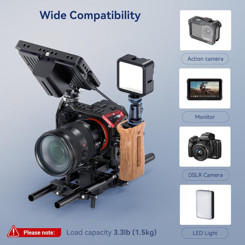 SmallRig Mini Ball Head (2 Pack) with 1/4" Screw and Removable Shoe Mount, 360 Degree Rotatable Aluminum Tripod Head for Camera Tripods Monopods C...