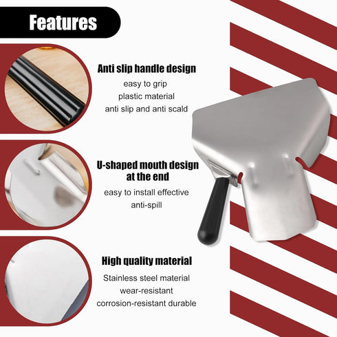Popcorn Scoop and Salt Shaker, Stainless Steel Popcorn Scooper French Fry Scoop Serving Spoon for Filling Foods into Bags Boxs, Home Theater Popco...