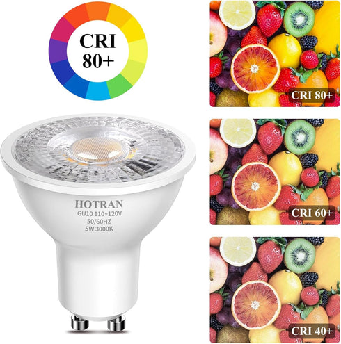 GU10 Led Bulb 5W 3000K, Flicker-Free Soft Warm Light Non-Dimmable Bulbs, 365LM, 40° Spot Light, Energy Saving Light Bulbs, Equivalent 40-50W GU10 ...
