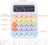 Mechanical Pushbutton Calculator,12 Digit Large LCD Display,Big Buttons Easy to Press,Colorful Candy Calculator,Automatic Sleep,with Battery.for O...