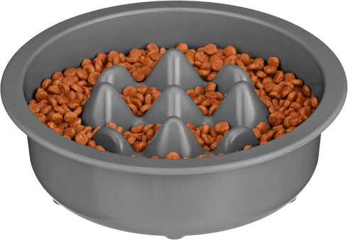 The Niner Slow Feed Bowl - Raised Peaks Slow Down Pets Eating - Fits Elevated Feeders Including Neater Feeder Large Sizes - Gentle on Teeth and Gu...