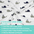 American Baby Company 100% Natural Cotton Fitted Crib Sheet 52" x 28" - Soft, Breathable, Hypoallergenic & Gentle Toddler Bed Sheet, Navy Whale, N...