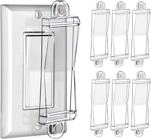 Magnetic Light Switch Guard Cover- PSZEZNZ Light Switch Outlet Covers for Flat Modern Wall Switches-Child Safety Protection(Clear,6 Piece)...