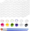 Mandala Crafts 150 Empty Acrylic Paint Pots with Lids 25 Mini Paint Pot Strips - 3ml 0.1oz Plastic Paint Pods 40 Brushes - Clear Small Paint Conta...