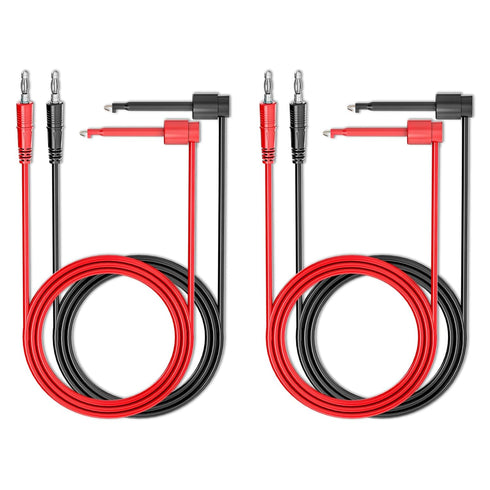 Goupchn 4PCS 4mm Banana Plug to Test Hook Clips Test Leads Copper Soft Cable Wires for Multimeter Electrical Testing 500V 5A...