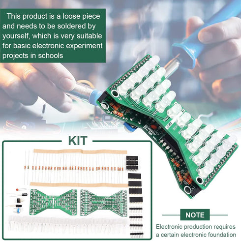 Electronic Hourglass Led DIY Kits PCB Soldering Practice Board DC 5V Blue LED Fun Welding Practice Board Practice kit with 1.5V AA Battery Holder....