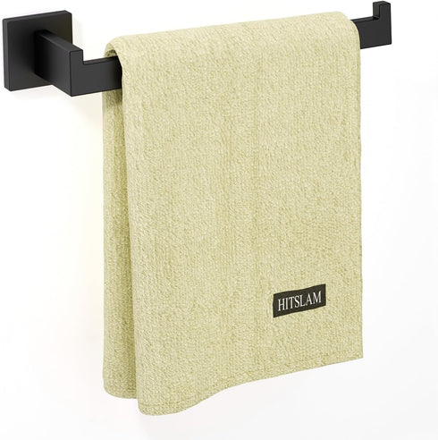 HITSLAM Matte Black 9 Inch Hand Towel Bar for Bathroom, SUS304 Stainless Steel Kitchen Hand Towel Holder Wall Mounted, Modern Home Decor Bath Towe...