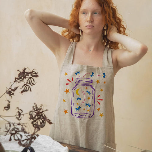 FINGERINSPIRE Jar of Fireflies Painting Stencil 11.8x11.8 inch Hollow Out Jar Bottle Pattern Drawing Stencil Reusable Plastic Star Moon Craft Sten...