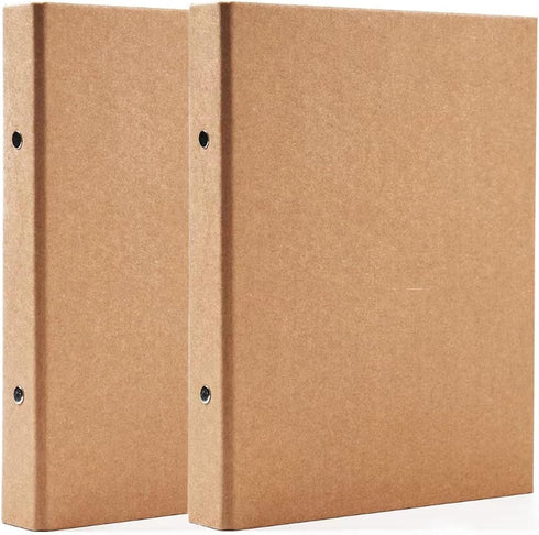 A5 Binder 2 Ring, A5 Binder, 2pcs Kraft Paper 2 Round Ring Binder Cover Protector for Journal Note Book Carrying Around Notes (A5-2Ring)...