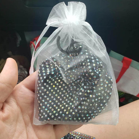 100 Count Organza Drawstring Gift Bags for Jewelry,Necklace, Sheer Fabric 4x6 Inch Mesh White Medium Size Treat Pouch for Baby Shower,Christmas,Bi...