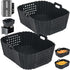 BYKITCHEN Air Fryer Silicone Liners for Ninja SL401 Double Stack 2 Basket Air Fryer, Reusable Rectangle Perforated Silicone Liners for Dual Air Fr...