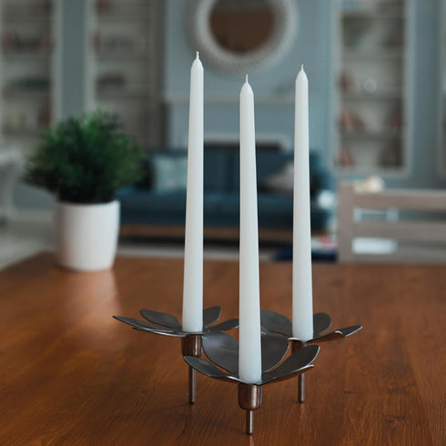 10 inch Taper Candle 4 Pack - Home Interior Long Burning Dripless and Smokeless Unscented Tapered Candles - 8-Hour Burning White...