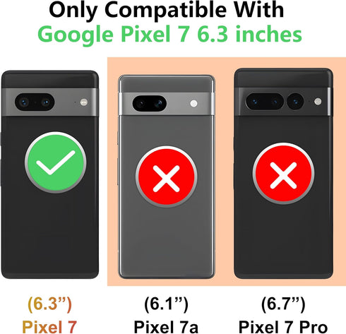 for Pixel 7 Case, Google Pixel 7 Case with 2 HD Screen Protector + Slide Camera Cover, 360° Magnetic Ring Holder Kickstand [Military Grade Shockpr...