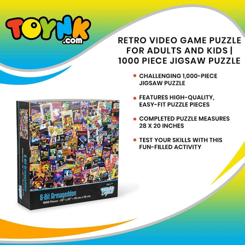 8-Bit Armageddon Retro Video Game Puzzle for Adults and Kids | 1000 Piece Jigsaw Puzzle Toy | Interactive Brain Teaser for Family Game Night | 28 ...