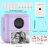 HuiJuKeJi Mini Sticker Printer Bluetooth Smart Pocket Inkless Thermal Printer with 11 Rolls Thermal Paper and Sticker for iOS&Android, Portable Re...