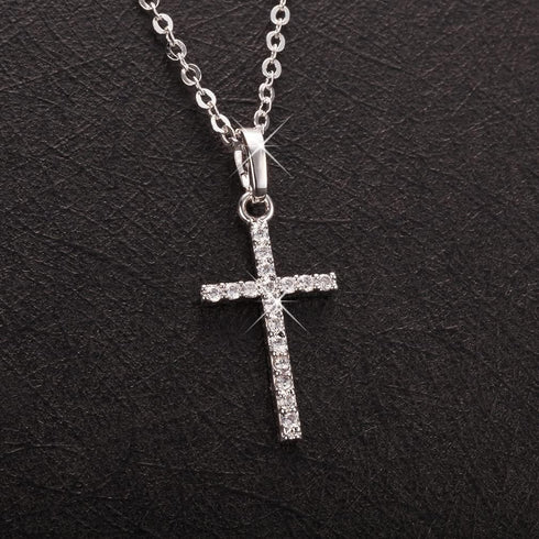 Classic Cross Pendant Chain Necklace Bling Rhinestone Crystal Cross Pendant Necklace for Woman Men Party Gifts Jewelry...