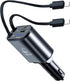 Retractable Car Charger 4 in 1 Fast Car Phone Charger - 66W with 2 Retractable Lightning Cords, USB-A & USB-C Ports to Rapidly Charge 4 Devices at...
