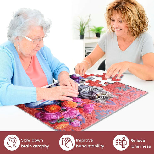 4 Pack 24 Large Piece Jigsaw Puzzles Dementia Alzheimer's Products and Activities for Elderly Seniors Puzzle Alzheimer's Cognitive Game Easy Puzzl...