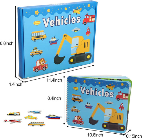 Preschool Montessori Toys for Toddlers, Vehicle Busy Book Learning Toys for Kids Toddlers Preschool Learning Activities, Autism Sensory Educationa...