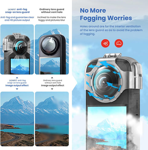 LICHIFIT Transparent PC Lens Cap for Insta360 X3 Panoramic Camera Lens Guard Cover Lens Protective Frame Case Accessories...
