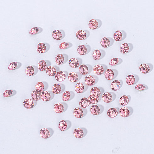 1 Box 12Grids Nail Art Sharp Bottomed Rhinestones 1660Pcs Nail Gems Light Pink Charms Gem Stones, with Storage Organizer Box/Size(1.6mm-4.6mm) for...