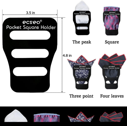 Pocket Square Guard for Men Suits, Ecseo Mens Pocket Square Holder/Folder - 2 Pack...