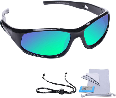 Kids Sunglasses Boys Girls Sports Polarized Sunglasses for kids Child Youth Baseball Beach Sun Glass with Strap...