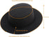 Fashion Classic Black Fedora Flat Hat, Wide Brim Jazz Hats Church Derby Cap for Women and Men...