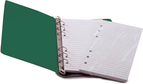 HNR Green Loose-Leaf Memo Book, 6 3/4 x 3 3/4", 6-Ring Binder, 80 Pages + Free Refill 80 Pages...