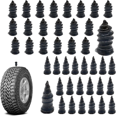 40 PCS Tire Repair Rubber Nail, Rubber Screw Tire Plugs Self-Service Vacuum Tire Repair Nail Kit Tires Quick Puncture Repair Tools or Car, Truck, ...