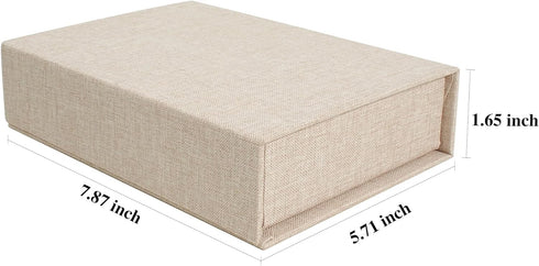 Photo Storage Box 5x7, Linen Photo Box, Memory Box Perfect to Store Your Photo, Pictures, Certificates, Scrapbooking Supplies, Keepsakes and Jewel...