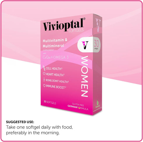Vivioptal Women 30 Softgels - Multivitamin & Multimineral Supplement - CoQ10 & Omega 3...