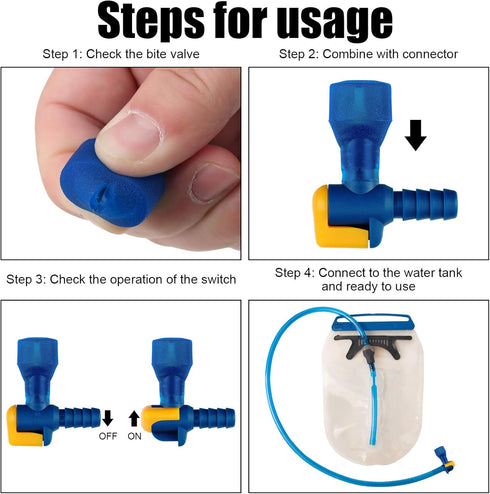 Skylety 8 Pieces Bite Valve Replacement Silicone Mouthpieces for Most Brands with 2 Pieces Shut off Valve and Tube O Ring for Hydration Pack Bladd...