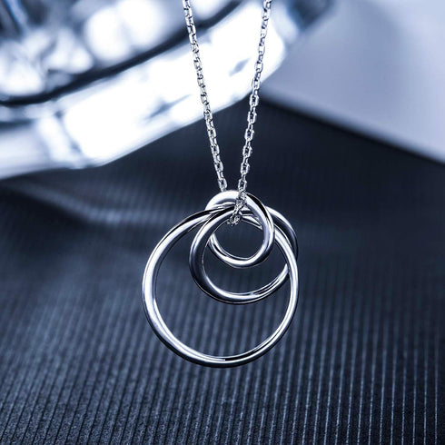 Sterling Silver 3 Circles Necklace - Generation Necklace - Grandmother Mother Daughter Necklaces - Family Necklace - Grandma Gift - Mother Daughte...